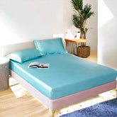 Elegant Silk fitted sheet - Cyan